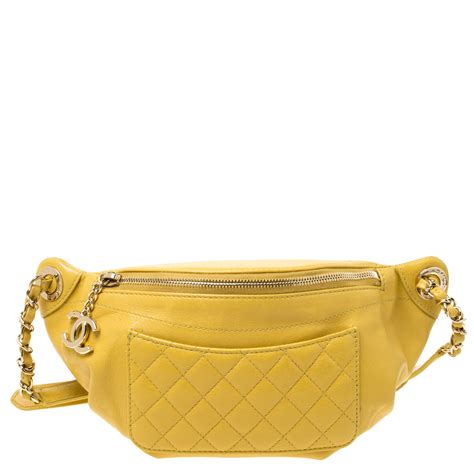 chanel waist bag 2018 yellow|Chanel waist bag sale.